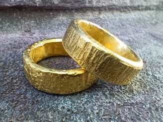 Partnerringe 999 Feinsilber 24 Karat Vergoldet
